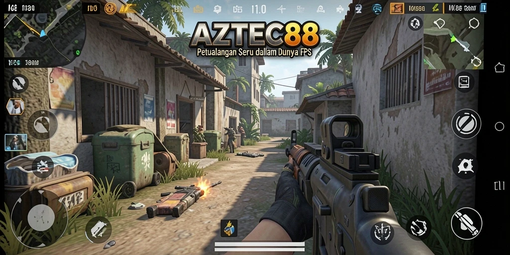 Tampilan gameplay AZTEC88 yang seru dan menegangkan saat bertempur di arena.