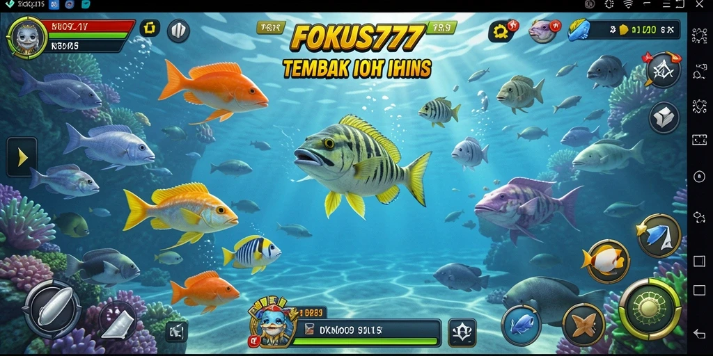 Tampilan utama FOKUS777 menampilkan gameplay Tembak Ikan yang dinamis.