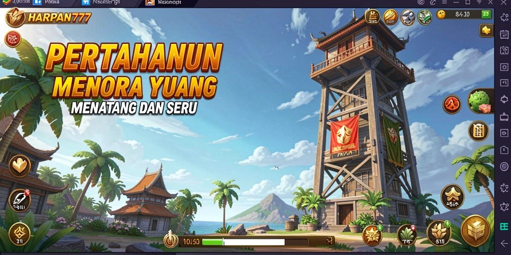 Tampilan gameplay HARAPAN777 yang menegangkan di dunia Tower Defense.