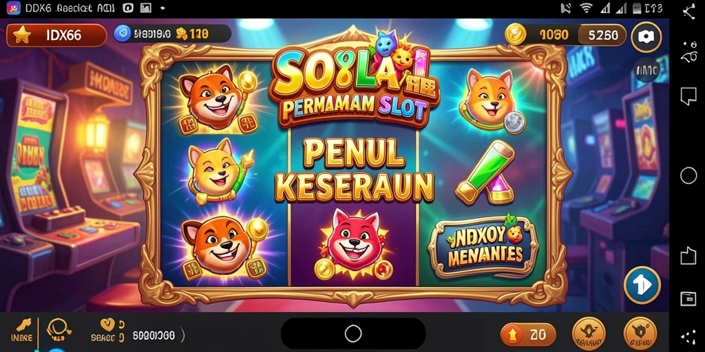 Screenshot gameplay IDX66 menampilkan gulungan slot yang penuh warna.