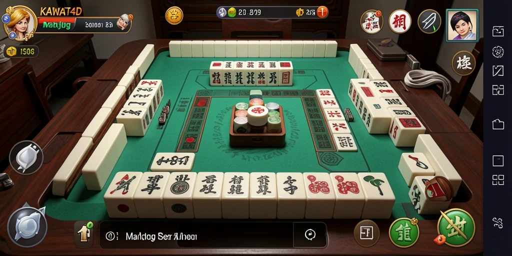 Gameplay seru KAWAT4D dalam aksi Mahjong.