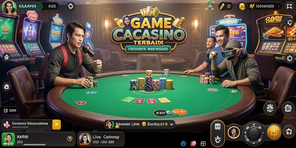 Tampilan screenshot utama RAP89 menampilkan dealer langsung yang sedang berinteraksi dengan pemain.