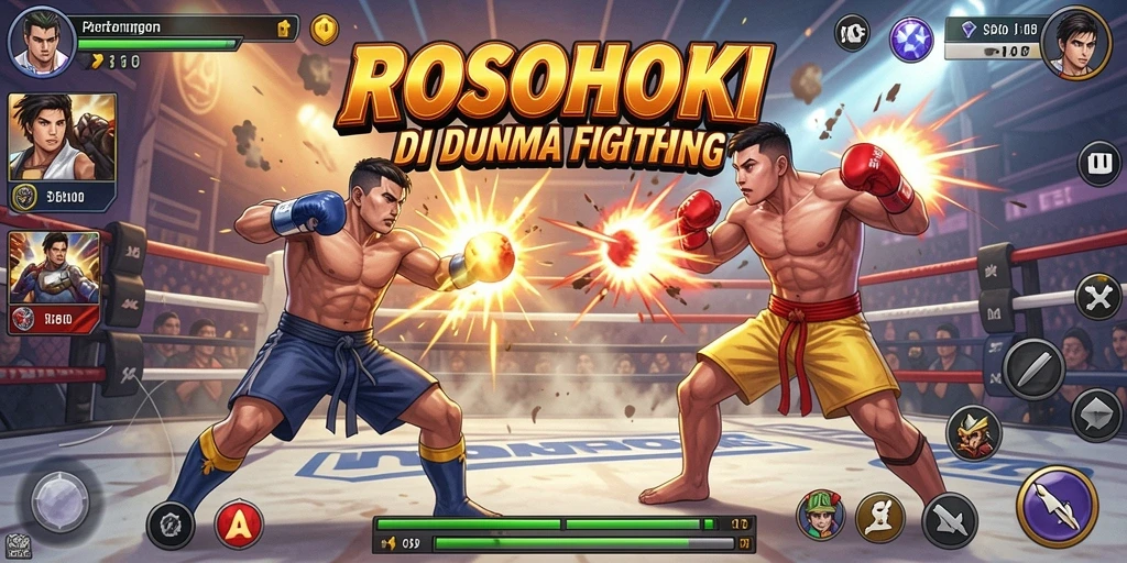 Tampilan gameplay ROSOHOKI yang seru dan mendebarkan dalam pertarungan.