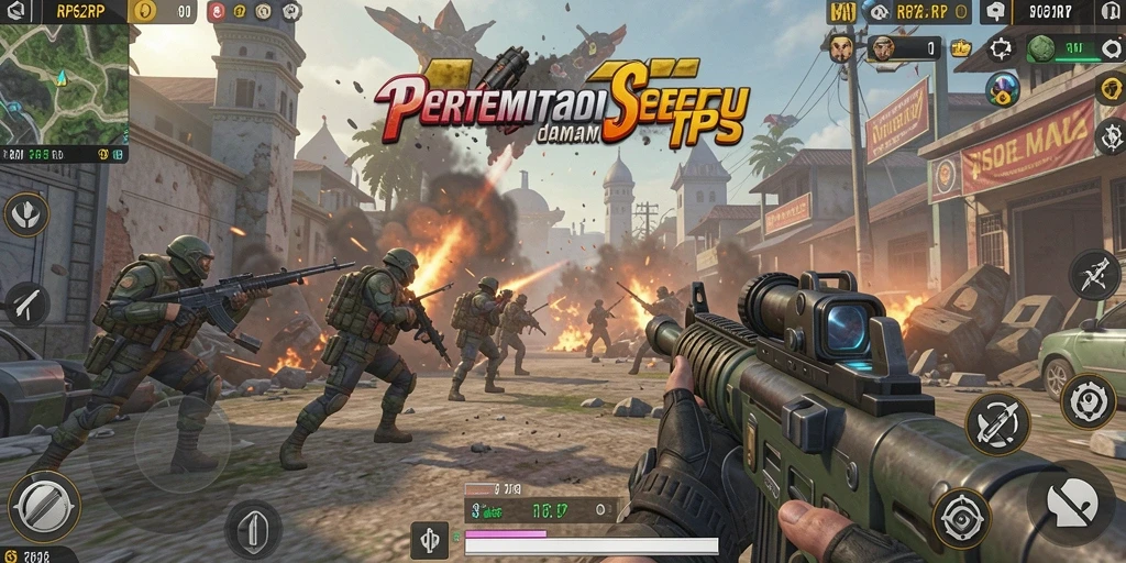 Tampilan gameplay menarik di RP62RP dengan aksi menembak yang intens.