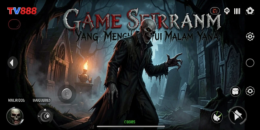 Tampilan gameplay seram di TV888 dengan suasana mencekam.