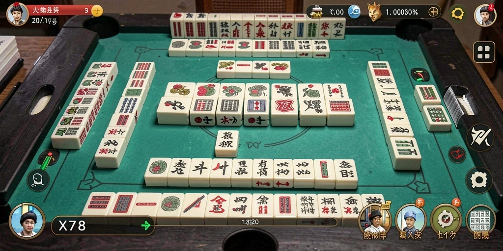 Tampilan gameplay Mahjong yang menarik dari X78.