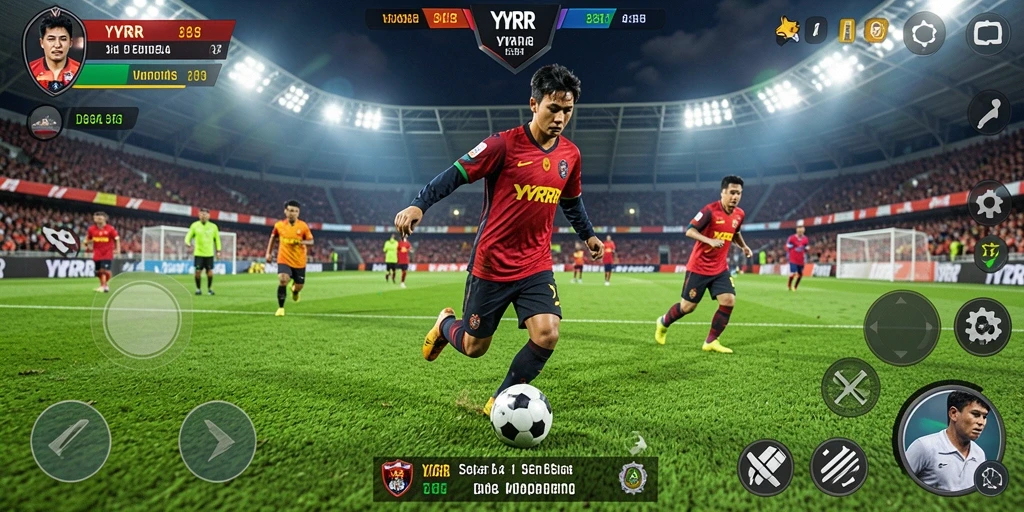 Gameplay menarik dalam game sepak bola YYRR.